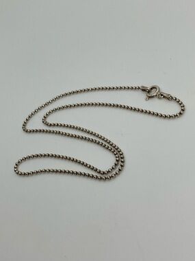Vtg 925 Sterling Silver Bead Link Chain Necklace